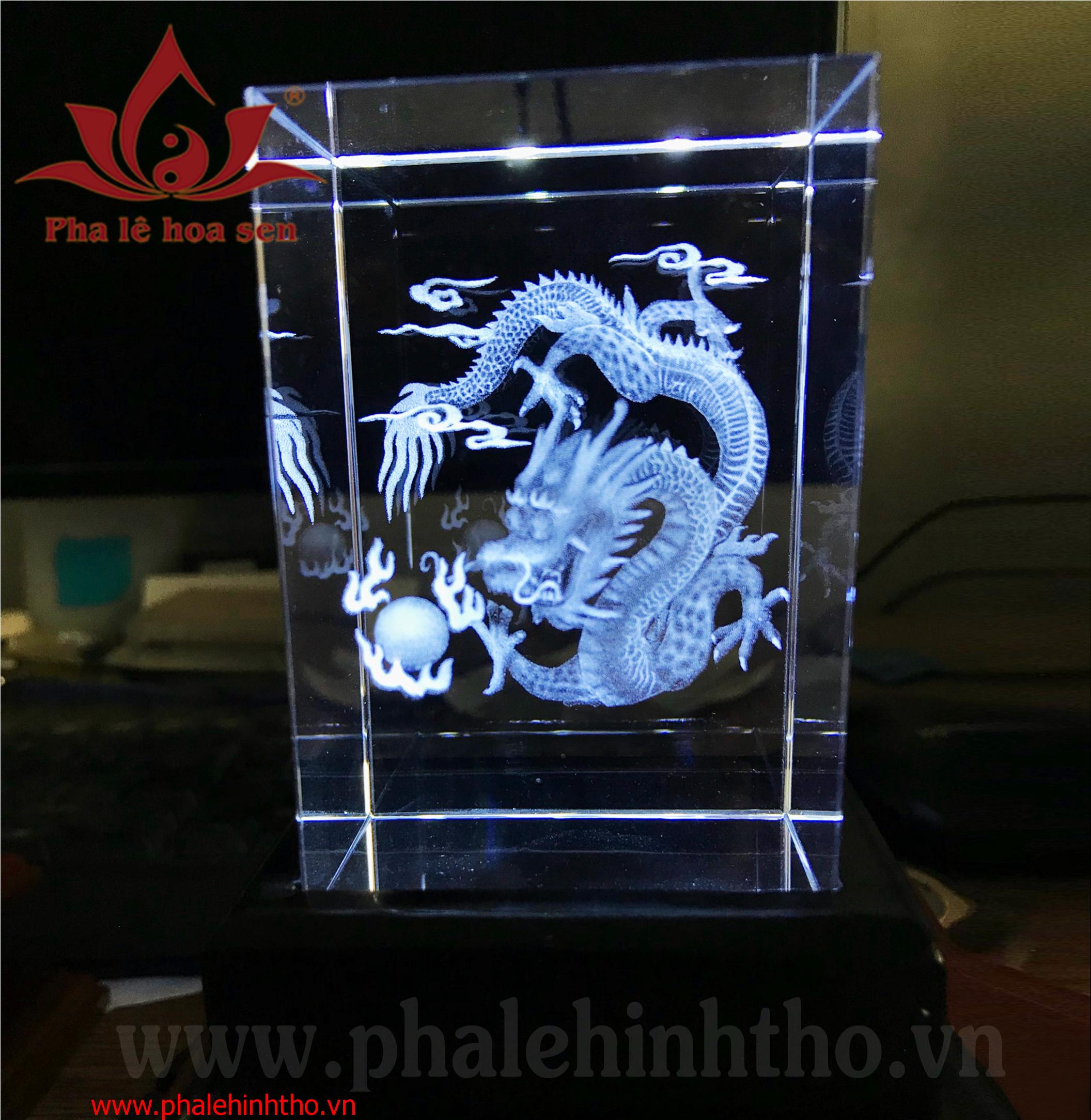 Rồng phong thủy 3D khắc laser kt 8x12x8cm