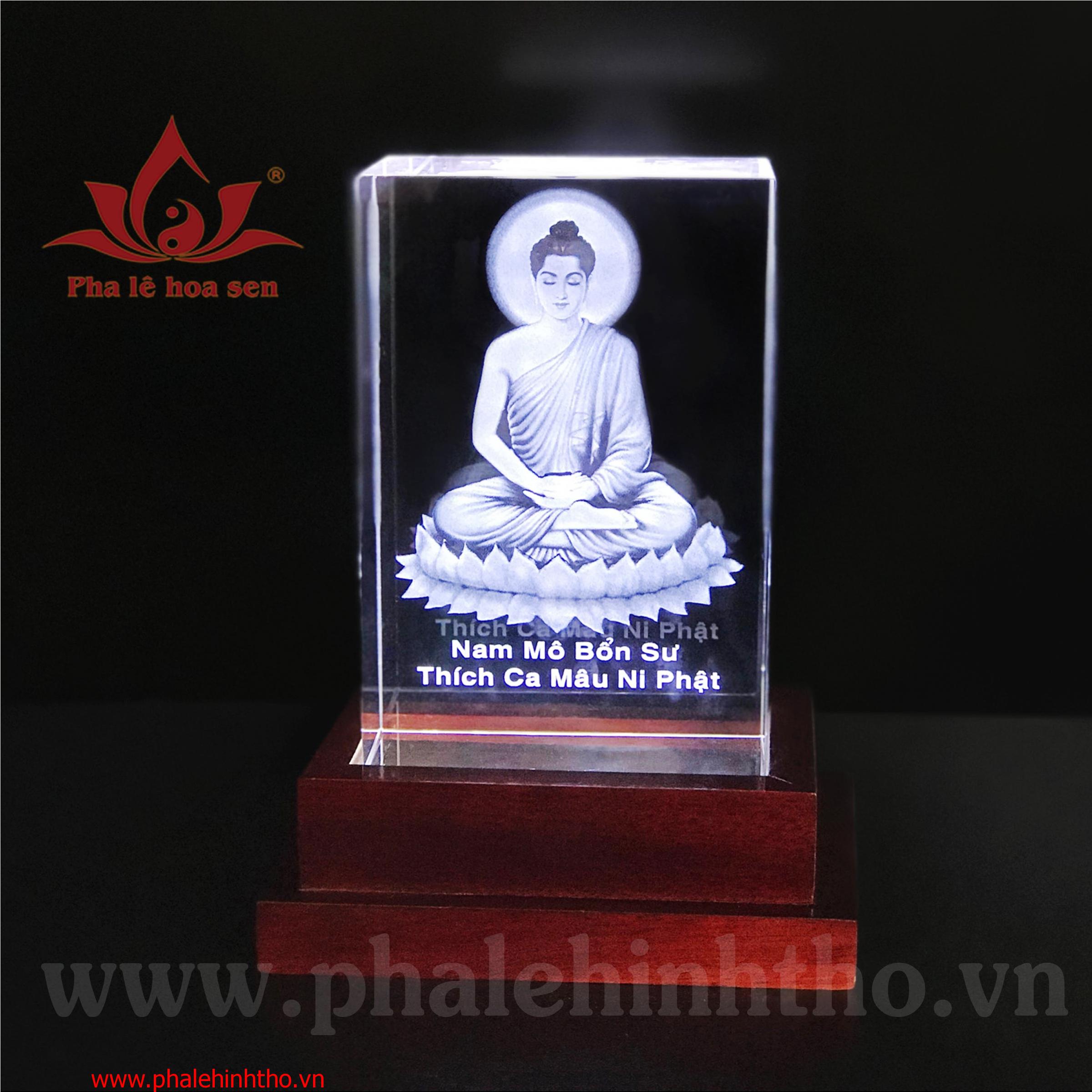 Phật thích ca laser khắc 3D kt: 10x15x6cm